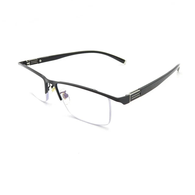 IENJOY Men Reading Glasses Blue Light Blocking Glasses Half Frame Progressive Multifocal Presbyopic Glasses Titanium Eyewear