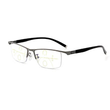 Load image into Gallery viewer, IENJOY Men Reading Glasses Blue Light Blocking Glasses Half Frame Progressive Multifocal Presbyopic Glasses Titanium Eyewear
