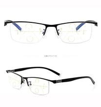 Load image into Gallery viewer, IENJOY Men Reading Glasses Blue Light Blocking Glasses Half Frame Progressive Multifocal Presbyopic Glasses Titanium Eyewear