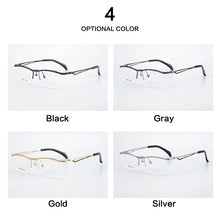 Load image into Gallery viewer, IP Pure Titanium Men Glasses Half Frame Business Square Flip Up Eyeglass Frames Myopia Hyperopia Prescription Eyeglasses Eyewear