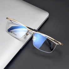 Load image into Gallery viewer, IP Pure Titanium Men Glasses Half Frame Business Square Flip Up Eyeglass Frames Myopia Hyperopia Prescription Eyeglasses Eyewear