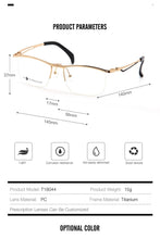 Load image into Gallery viewer, IP Pure Titanium Men Glasses Half Frame Business Square Flip Up Eyeglass Frames Myopia Hyperopia Prescription Eyeglasses Eyewear