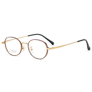 IP Titanium Man Glasses Super Light Oval  Eyeglass Frame Myopia Hyperopia Prescription Eyeglasses High-Quality Women Eyewear
