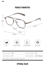Load image into Gallery viewer, IP Titanium Men Glasses Frames Aviator Myopia Optical Prescription Eyeglasses Frames UK Handmade Design Retro Ultralight Eyewear