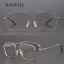 Carica l&#39;immagine nel visualizzatore di Gallery, IP Titanium Men Optical Glasses Frames Aviator Myopia Prescription Eyeglasses Frames UK Handmade Design Retro Ultralight Eyewear