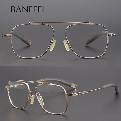 IP Titanium Men Optical Glasses Frames Aviator Myopia Prescription Eyeglasses Frames UK Handmade Design Retro Ultralight Eyewear