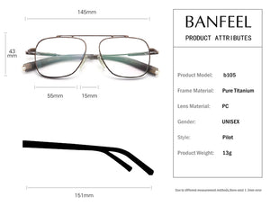 IP Titanium Men Optical Glasses Frames Aviator Myopia Prescription Eyeglasses Frames UK Handmade Design Retro Ultralight Eyewear