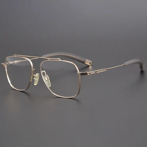 IP Titanium Men Optical Glasses Frames Aviator Myopia Prescription Eyeglasses Frames UK Handmade Design Retro Ultralight Eyewear
