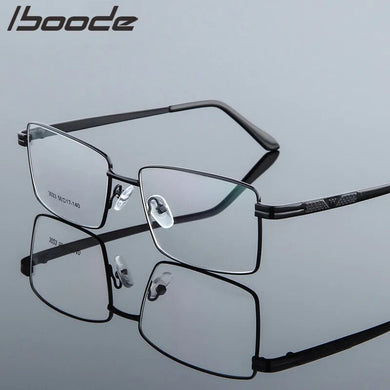 Iboode Men Titanium Alloy Glasses Frame Male Square Ultralight Eye Myopia Prescription Eyeglasses Metal Frame Glasses