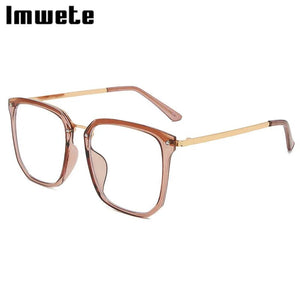 Imwete Classic Anti Blue Light Glasses Frame Women Oversized Eyeglasses Men Computer Eyewear Transparent Optical Spectacles