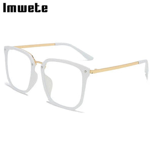 Imwete Classic Anti Blue Light Glasses Frame Women Oversized Eyeglasses Men Computer Eyewear Transparent Optical Spectacles