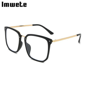 Imwete Classic Anti Blue Light Glasses Frame Women Oversized Eyeglasses Men Computer Eyewear Transparent Optical Spectacles