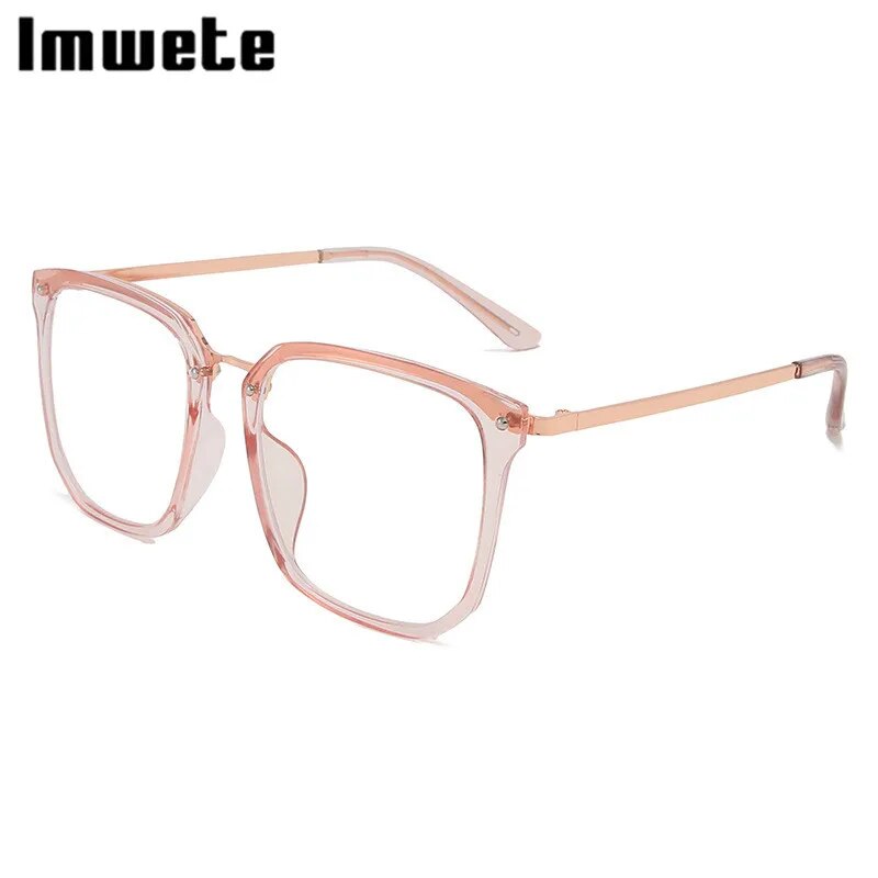 Imwete Classic Anti Blue Light Glasses Frame Women Oversized Eyeglasses Men Computer Eyewear Transparent Optical Spectacles