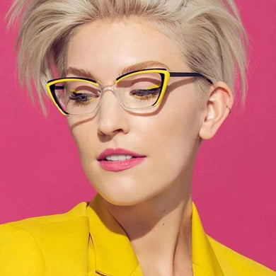 Ins Popular Fashion Polygon Cat Eye Multicolor TR90 Glasses Frame Women Clear Anti-Blue Light Eyewear Optical Men Frame
