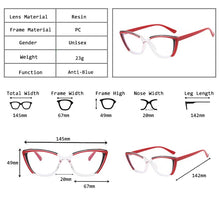 Load image into Gallery viewer, Ins Popular Fashion Polygon Cat Eye Multicolor TR90 Glasses Frame Women Clear Anti-Blue Light Eyewear Optical Men Frame