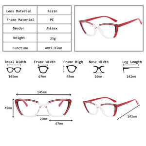 Ins Popular Fashion Polygon Cat Eye Multicolor TR90 Glasses Frame Women Clear Anti-Blue Light Eyewear Optical Men Frame