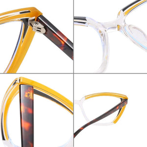 Ins Popular Fashion Polygon Cat Eye Multicolor TR90 Glasses Frame Women Clear Anti-Blue Light Eyewear Optical Men Frame