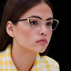 Ins Popular Fashion Polygon Cat Eye Multicolor TR90 Glasses Frame Women Clear Anti-Blue Light Eyewear Optical Men Frame