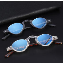 Load image into Gallery viewer, Inverted bottom frame inset street photo black transparent small glasses frame male and female students prescription eyeglasses