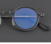 Load image into Gallery viewer, Italian Brand Round Glasses Frame Men&#39;s Titanium Acetate Prescription Eyeglasses Woman Ultralight Eyewear RLT5899 Blue Lens Gafa