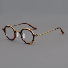 Load image into Gallery viewer, Italian Brand Round Glasses Frame Men&#39;s Titanium Acetate Prescription Eyeglasses Woman Ultralight Eyewear RLT5899 Blue Lens Gafa