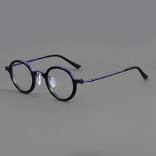 Load image into Gallery viewer, Italian Brand Round Glasses Frame Men&#39;s Titanium Acetate Prescription Eyeglasses Woman Ultralight Eyewear RLT5899 Blue Lens Gafa