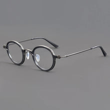 Load image into Gallery viewer, Italian Brand Round Glasses Frame Men&#39;s Titanium Acetate Prescription Eyeglasses Woman Ultralight Eyewear RLT5899 Blue Lens Gafa
