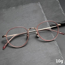 Load image into Gallery viewer, Italian Design Glasses Frame Men Eyeglasses Women Vintage Oval Small Face Ring Aceteta Titanium Eyewear Myopia Optical Lens 8507