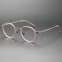 Load image into Gallery viewer, Italian Design Glasses Frame Men Eyeglasses Women Vintage Oval Small Face Ring Aceteta Titanium Eyewear Myopia Optical Lens 8507