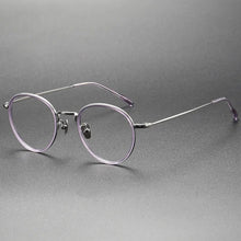 Load image into Gallery viewer, Italian Design Glasses Frame Men Eyeglasses Women Vintage Oval Small Face Ring Aceteta Titanium Eyewear Myopia Optical Lens 8507