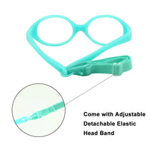 Load image into Gallery viewer, Italian Flexible No Screw Girls Glasses with Cord Size 41mm, Boys Glasses &amp; Strap, Children Eyeglasses, Bendable Baby Eyeglasses