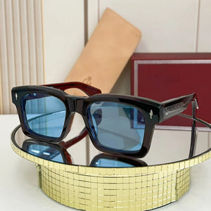 JACQ  Square Blue Cool Men's Sunglasses High Grade Vinegar Fiber Manufacturing Tourism Party Beach KAINE Women's Glasses