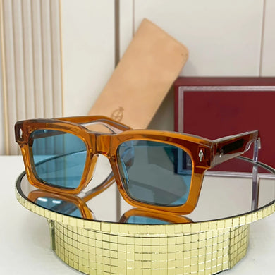 JACQ  Square Blue Cool Men's Sunglasses High Grade Vinegar Fiber Manufacturing Tourism Party Beach KAINE Women's Glasses
