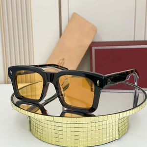 JACQ  Square Blue Cool Men's Sunglasses High Grade Vinegar Fiber Manufacturing Tourism Party Beach KAINE Women's Glasses