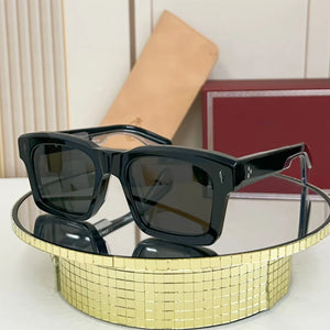 JACQ  Square Blue Cool Men's Sunglasses High Grade Vinegar Fiber Manufacturing Tourism Party Beach KAINE Women's Glasses