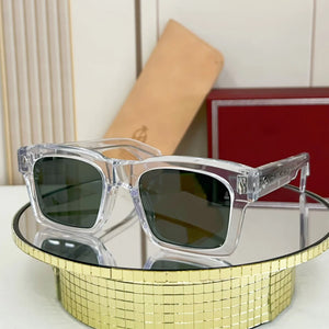 JACQ  Square Blue Cool Men's Sunglasses High Grade Vinegar Fiber Manufacturing Tourism Party Beach KAINE Women's Glasses