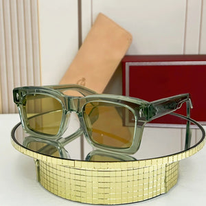 JACQ  Square Blue Cool Men's Sunglasses High Grade Vinegar Fiber Manufacturing Tourism Party Beach KAINE Women's Glasses