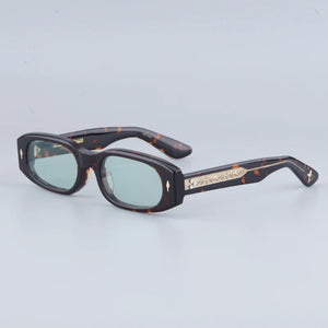 JACQUES JMM HULYA Sunglasses Men Thick Acetate Tortoise Oval Eyeglasses Original Quality Jewel   Men Glasses for Women