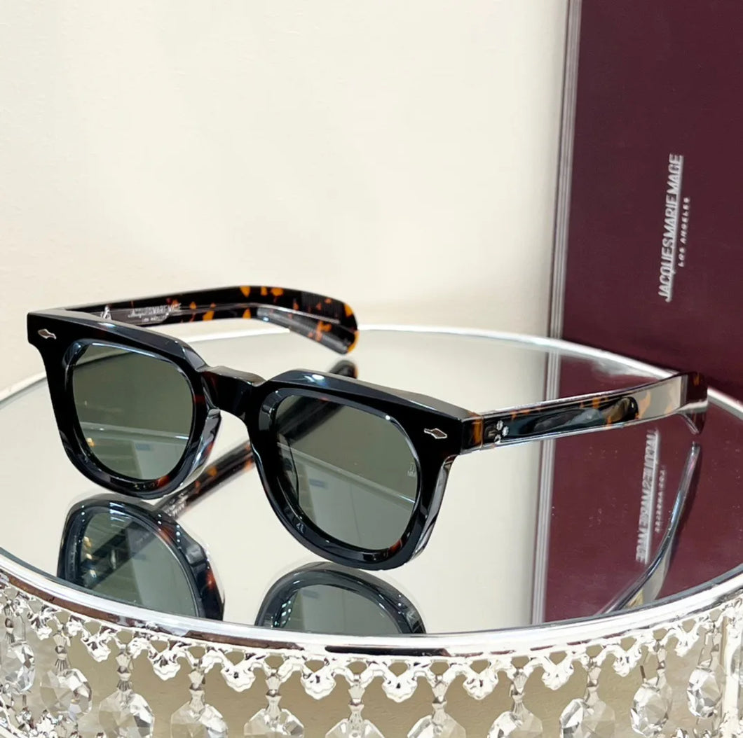 JACQUES MARIE MAGE VENDOME Thick Acetate Women Men UV400 Protection Vintage Retro Classcial Sunglasses with Case Oculos