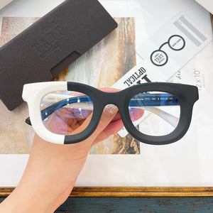 JAPANESE Oval Concept High Street Sunglasses Frames Retro Vintage Designer Classical Thick Acetate Men Eyeglasses with Full Case