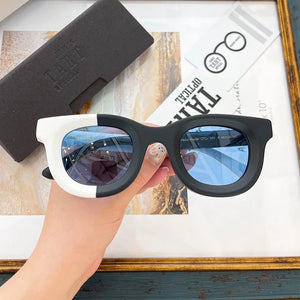 JAPANESE Oval Concept High Street Sunglasses Frames Retro Vintage Designer Classical Thick Acetate Men Eyeglasses with Full Case