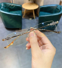 Load image into Gallery viewer, JIANDAN CH Series OVERYEASY Anti-blue Light Myopia Glasses Frame Borderless Retro Carved Trendy Frameless Eye Wear
