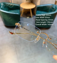 Load image into Gallery viewer, JIANDAN CH Series OVERYEASY Anti-blue Light Myopia Glasses Frame Borderless Retro Carved Trendy Frameless Eye Wear