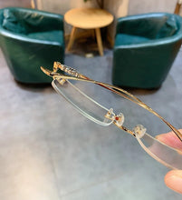 Load image into Gallery viewer, JIANDAN CH Series OVERYEASY Anti-blue Light Myopia Glasses Frame Borderless Retro Carved Trendy Frameless Eye Wear