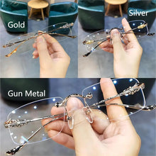 Load image into Gallery viewer, JIANDAN CH Series OVERYEASY Anti-blue Light Myopia Glasses Frame Borderless Retro Carved Trendy Frameless Eye Wear