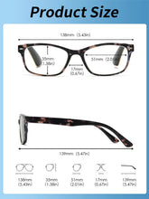 Load image into Gallery viewer, JM  Blue Light Square Reading Glasses for Women Men Spring Hinge Vintage Reading Glasses UV400