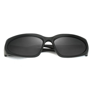 JM Wrap Around Y2K Sunglasses for Men Women Trendy Futuristic Oval Shades