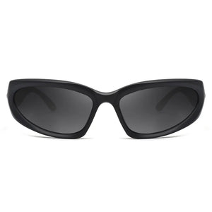 JM Wrap Around Y2K Sunglasses for Men Women Trendy Futuristic Oval Shades