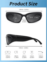 Carica l&#39;immagine nel visualizzatore di Gallery, JM Wrap Around Y2K Sunglasses for Men Women Trendy Futuristic Oval Shades