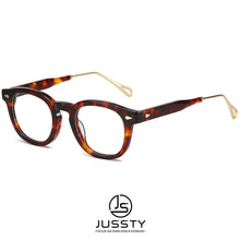 Load image into Gallery viewer, JUSSTY Retro Round Optical Glasses Men Frame Myopia Prescription Eyeglasses Frame Male Italy Acetate Vintage Brand Eyewear 2023